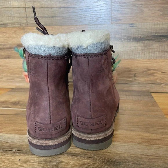 Sorel Cattail Alpine Winter Boots Womens Size 6M fuzzy suede boho like new - Picture 5 of 10